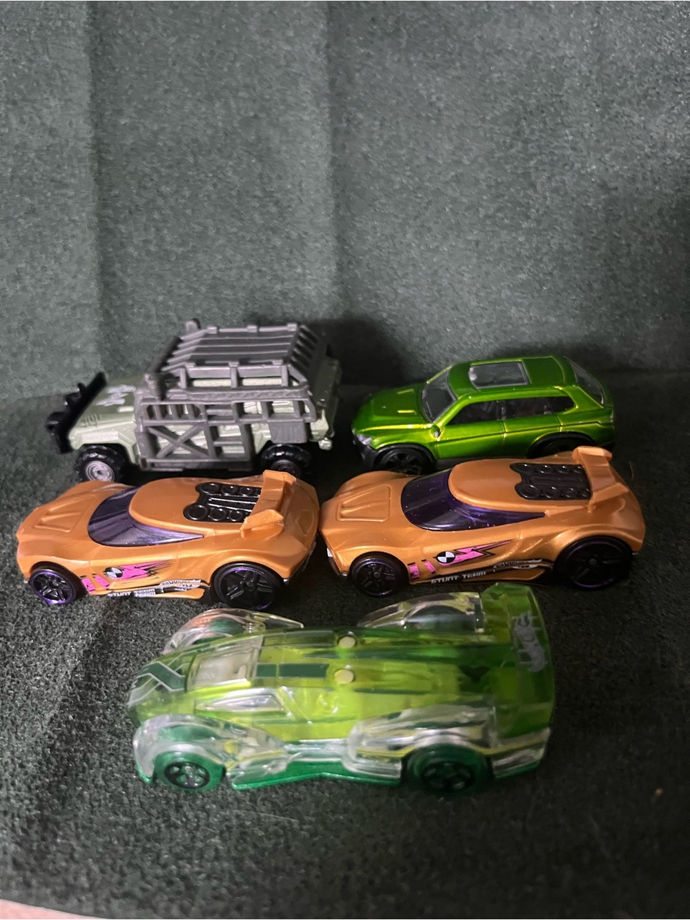 Hot Wheels Car Pack - Green, Orange, Silver Vehicles